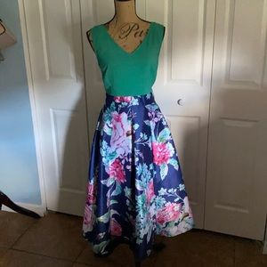 Two Tone Floral Dress